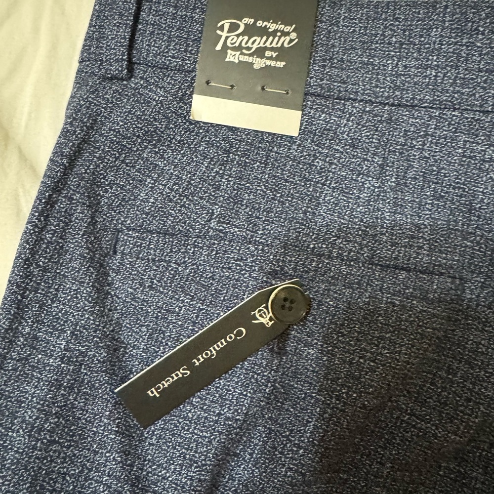 Original Penguin Navy Textured Trousers